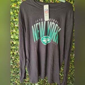 New York Jets Black Long Sleeve NFL Team Apparel Football NY Men's Size XL NWT